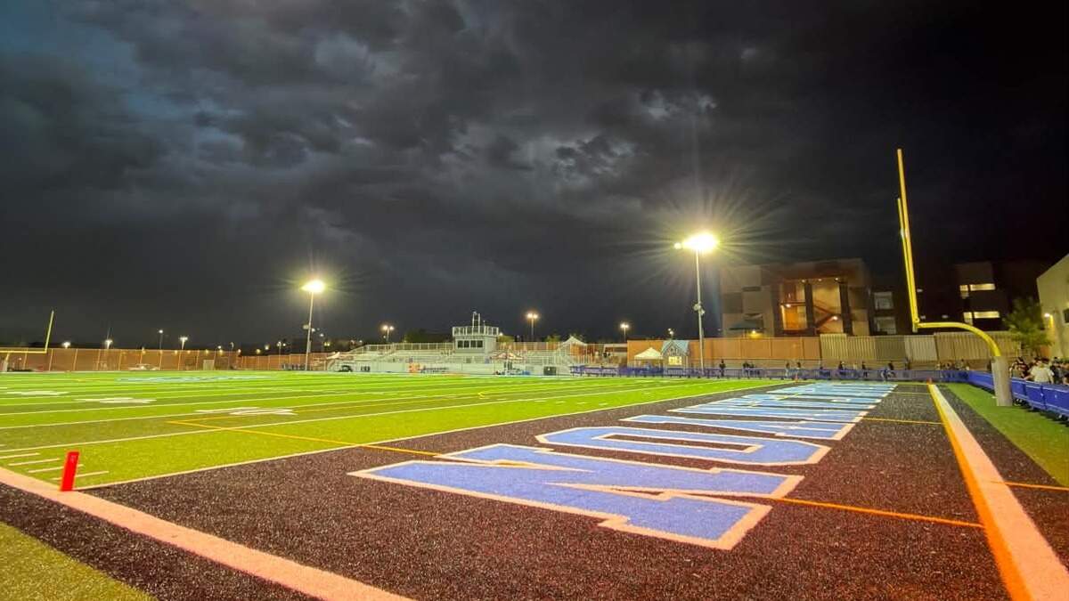 Lightning has delayed the Central East-Pinecrest Academy Sloan high school football game on Friday, Aug. 14, 2026. Lightning has delayed the Central East-Pinecrest Academy Sloan high school football game on Friday, Aug. 14, 2026.
